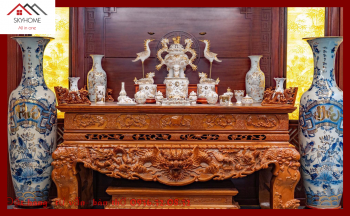 Bố trí phòng thờ tầng 2 – Hướng, chiều sâu bàn thờ và xử lý tường nông